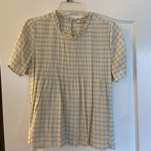 Madewell lightweight pintuck blouse, size M